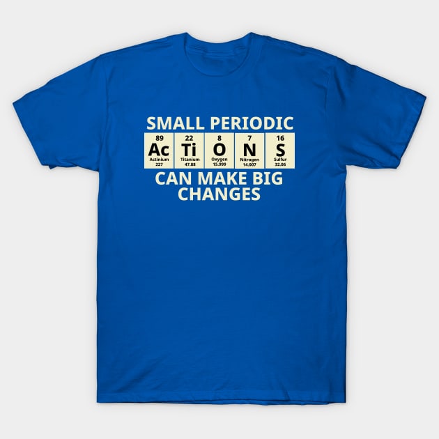 Small Periodic Actions Can Make Big Changes T-Shirt by Texevod